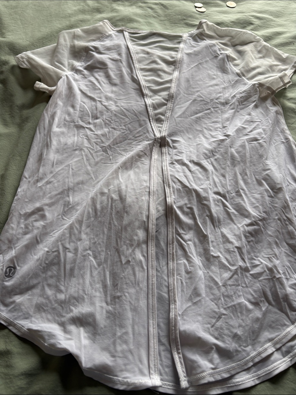 lululemon athletica White Short Sleeve V-Back Tee